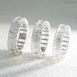 Classic Emerald Cut jewelry Eternity Moissanite Diamond Band Ring
