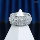 GL Pass Diamond Tester 925 Silver White Gold Moissanite Iced Out Rings