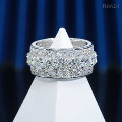 GL Pass Diamond Tester 925 Silver White Gold Moissanite Iced Out Rings