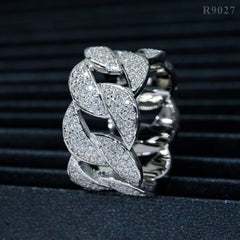 GL Luxury Fine Jewelry Hip Hop Rapper Iced Out Mens S925 Silver Moissanite Ring