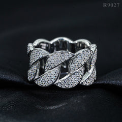 GL Luxury Fine Jewelry Hip Hop Rapper Iced Out Mens S925 Silver Moissanite Ring