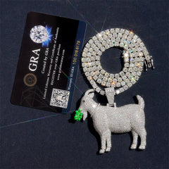 【US 3 Days Delivery】GL Lamb S925 Silver Moissanite Diamond Pendant