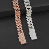 GL 13mm 925 Sterling Silver Moissanite Cuban Chain Necklace