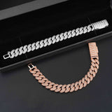 GL 13mm 925 Sterling Silver Moissanite Cuban Chain Necklace