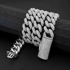 GL 16mm Iced Out Jewelry Miami Cuban Link Necklace