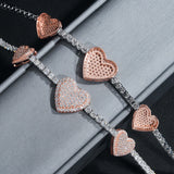 GL Heart Shaped 925 Silver VVS Moissanite Bracelet 3mm Tennis Chain