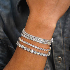 GL 2MM 3MM 4MM 5MM 6.5MM Moissanite Diamond Tennis Chain Bracelet