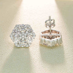 【US 3 Days Delivery】GL Hiphop Jewelry 925 Sterling Silver VVS Round Cut Moissanite Stud Earring