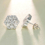 GL Hiphop Jewelry  925 Sterling Silver VVS Round Cut Moissanite Stud Earring