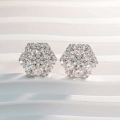 【US 3 Days Delivery】GL Hiphop Jewelry 925 Sterling Silver VVS Round Cut Moissanite Stud Earring