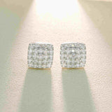 GL Hiphop Jewelry 925 Sterling Silver VVS Moissanite Square Earrings