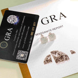 GL Hiphop Jewelry 925 Sterling Silver VVS Moissanite Square Earrings