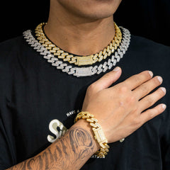 Hip hop iced out vvs moissanite diamond cuban miami link chain jewelry sterling silver 925 cuban link chain