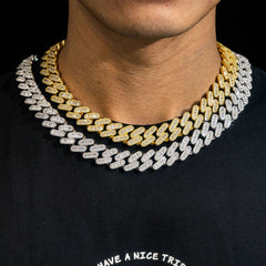 Hip hop iced out vvs moissanite diamond cuban miami link chain jewelry sterling silver 925 cuban link chain