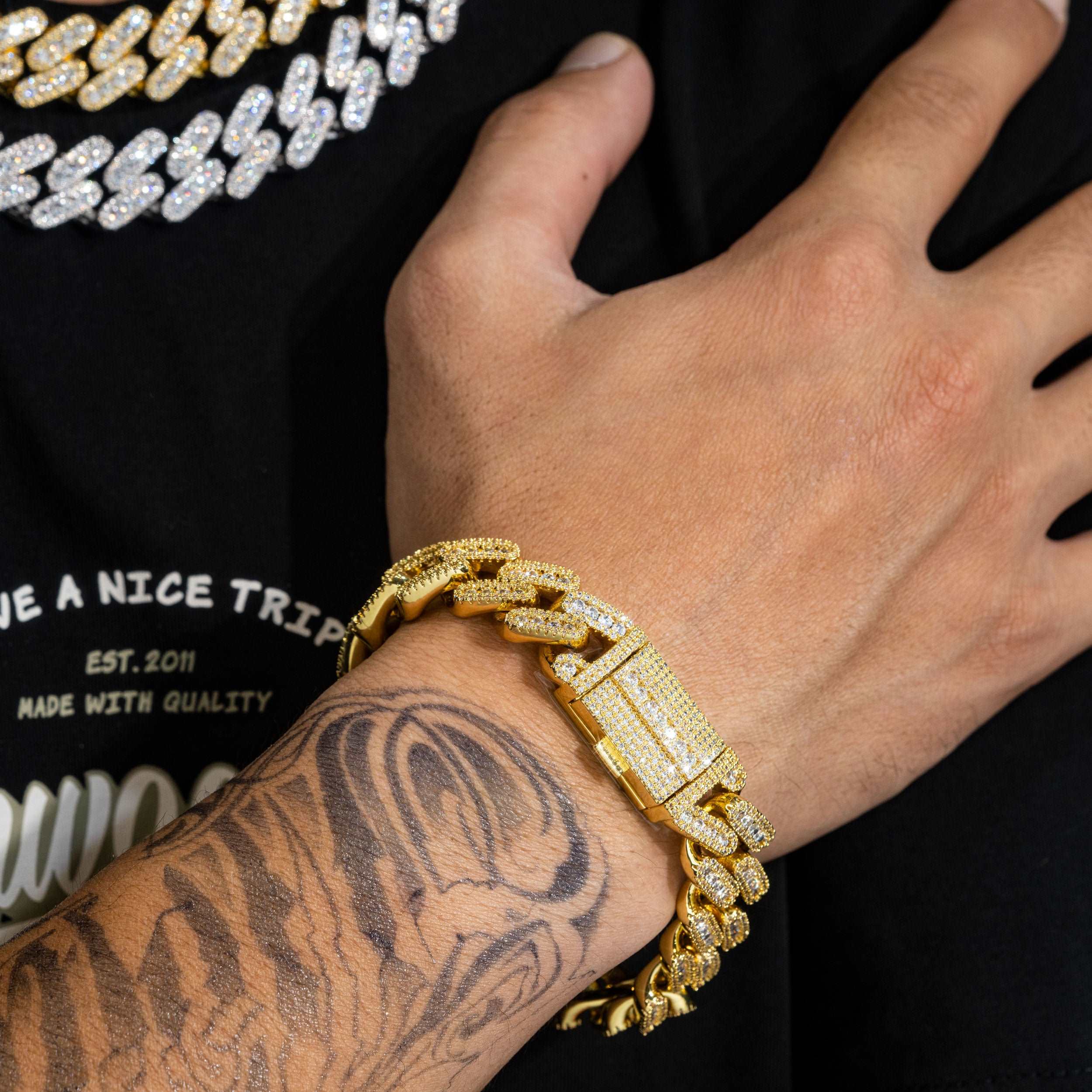 Hip hop iced out vvs moissanite diamond cuban miami link chain jewelry sterling silver 925 cuban link chain