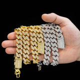 Hip hop iced out vvs moissanite diamond cuban miami link chain jewelry sterling silver 925 cuban link chain