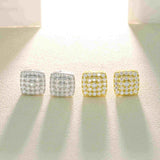 GL Hiphop Jewelry 925 Sterling Silver VVS Moissanite Square Earrings