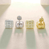 GL Hiphop Jewelry 925 Sterling Silver VVS Moissanite Square Earrings