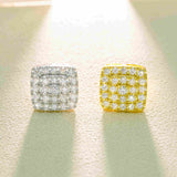 GL Hiphop Jewelry 925 Sterling Silver VVS Moissanite Square Earrings