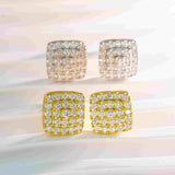 GL Hiphop Jewelry 925 Sterling Silver VVS Moissanite Square Earrings
