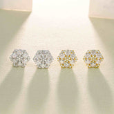 GL Hiphop Jewelry 925 Sterling Silver VVS Round Cut Moissanite Stud Earring