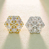 GL Hiphop Jewelry  925 Sterling Silver VVS Round Cut Moissanite Stud Earring