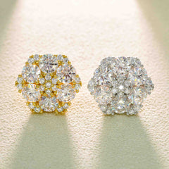 【US 3 Days Delivery】GL Hiphop Jewelry 925 Sterling Silver VVS Round Cut Moissanite Stud Earring