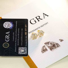 【US 3 Days Delivery】GL Hiphop Jewelry 925 Sterling Silver VVS Round Cut Moissanite Stud Earring