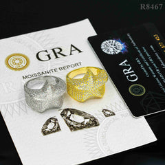GL Hip Hop Fine Jewelry Rings VVS Moissanite Diamond Star Ring