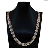 GL 12mm Silver Gold Plated Moissnaite Cuban Link Chain Men's Necklace Bracelet