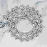 GL Heart Shape Hip Hop Iced Out Silver VVS Moissanite Baguette Diamond Chain