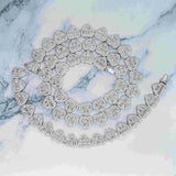 GL Heart Shape Hip Hop Iced Out Silver VVS Moissanite Baguette Diamond Chain