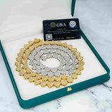 GL Heart Shape Hip Hop Iced Out Silver VVS Moissanite Baguette Diamond Chain