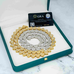 GL Heart Shape Hip Hop Iced Out Silver VVS Moissanite Baguette Diamond Chain