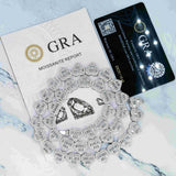 GL Heart Shape Hip Hop Iced Out Silver VVS Moissanite Baguette Diamond Chain