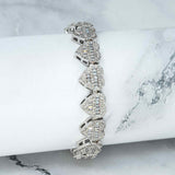 GL Heart Shape Hip Hop Iced Out Silver VVS Moissanite Baguette Diamond Chain