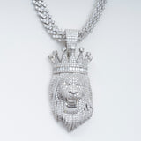 GL Rapper Rock Moissanite Silver custom lion head pendant