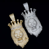 GL Rapper Rock Moissanite Silver custom lion head pendant