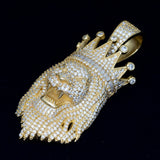 GL Rapper Rock Moissanite Silver custom lion head pendant