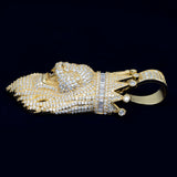 GL Rapper Rock Moissanite Silver custom lion head pendant