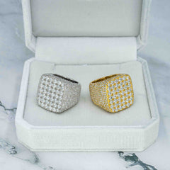 GL Three-dimensional Square Moissanite Hip Hop Ring