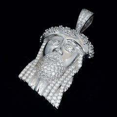 GL Hip Hop Jewelry Custom Silver Moissanite Jesus Pendant