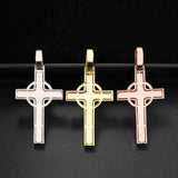 GL Circular Cross Set Emerald Cut Round Cut Zircon Pendant