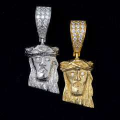 GL 18k Gold Plated Silver Miossanite DiamondsJesus Pendant