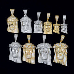 Hip Hop iced out jesus head pendants 925 moissanite diamond Pendant