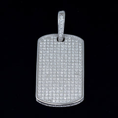 GL Iced Out S925 Silver Brilliant Diamond Nameplate Pendant