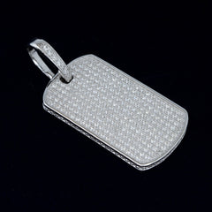 GL Iced Out S925 Silver Brilliant Diamond Nameplate Pendant