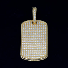 GL Iced Out S925 Silver Brilliant Diamond Nameplate Pendant
