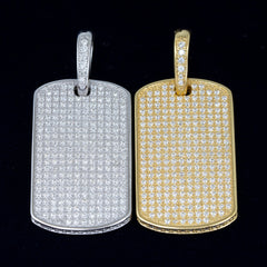 GL Iced Out S925 Silver Brilliant Diamond Nameplate Pendant