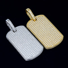 GL Iced Out S925 Silver Brilliant Diamond Nameplate Pendant